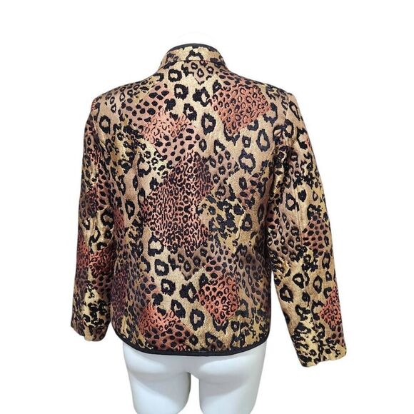 Molly & Maxx tapestry animal print jacket medium cheetah gold brown orange black - Picture 3 of 7